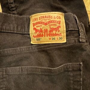 Levi's 505 Men's Dark Brown Corduroy Pants